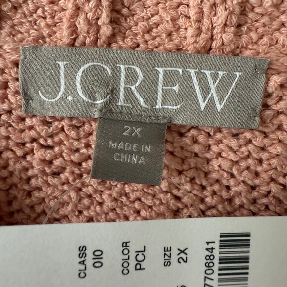 J. Crew Size 2X Peach Short Sleeves button cardigan - Picture 2 of 10